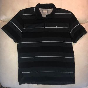 Volcom Black Striped Polo